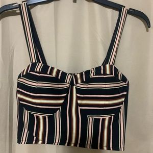 Stripped Bustier Crop Top - Juniors M